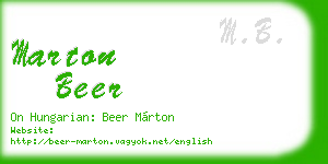 marton beer business card